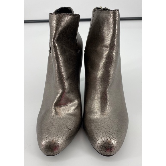 Zara Trafaluc Metallic Gray Thin Heel Ankle Boots - Picture 4 of 7